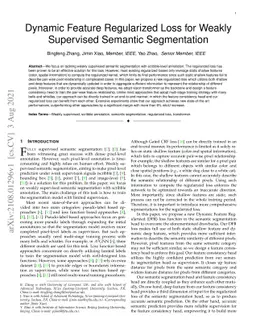 Dynamic Feature Regularized Loss for Weakly Supervised Semantic
  Segmentation