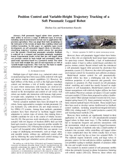 Position Control and Variable-Height Trajectory Tracking of a Soft
  Pneumatic Legged Robot