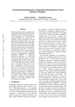 A Dynamic Head Importance Computation Mechanism for Neural Machine
  Translation