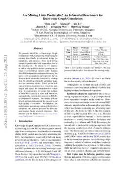 Are Missing Links Predictable? An Inferential Benchmark for Knowledge
  Graph Completion