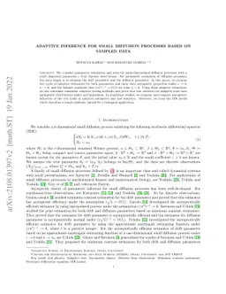 Adaptive inference for small diffusion processes based on sampled data