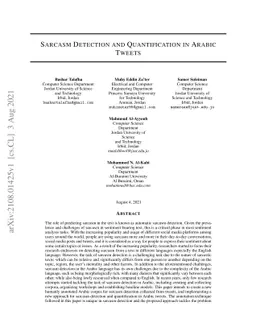 sarcasm detection and quantification in arabic tweets
