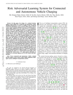 Risk Adversarial Learning System for Connected and Autonomous Vehicle
  Charging