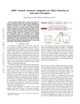 ODIP: Towards Automatic Adaptation for Object Detection by Interactive
  Perception