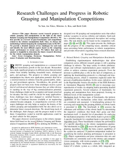 Research Challenges and Progress in Robotic Grasping and Manipulation
  Competitions