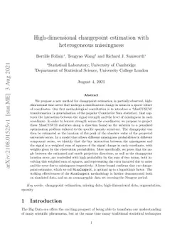 High-dimensional changepoint estimation with heterogeneous missingness