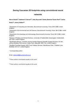 Sexing Caucasian 2D footprints using convolutional neural networks