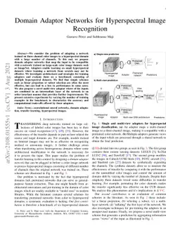 Domain Adaptor Networks for Hyperspectral Image Recognition