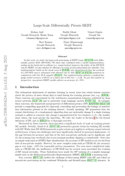 Large-Scale Differentially Private BERT