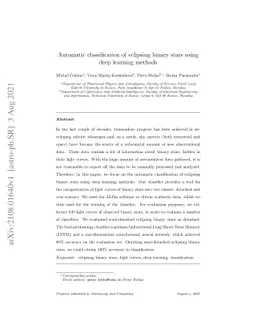 Automatic classification of eclipsing binary stars using deep learning
  methods
