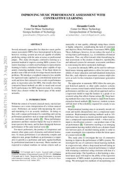 Improving Music Performance Assessment with Contrastive Learning