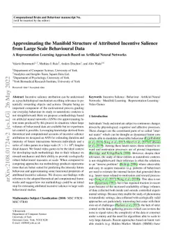 Approximating the Manifold Structure of Attributed Incentive Salience
  from Large Scale Behavioural Data. A Representation Learning Approach Based
  on Artificial Neural Networks