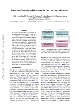 Improving Counterfactual Generation for Fair Hate Speech Detection