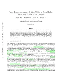 Factor Representation and Decision Making in Stock Markets Using Deep
  Reinforcement Learning