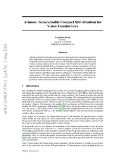 Armour: Generalizable Compact Self-Attention for Vision Transformers