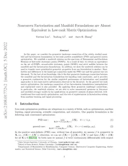 Nonconvex Factorization and Manifold Formulations are Almost Equivalent
  in Low-rank Matrix Optimization
