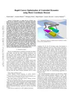 Rapid Convex Optimization of Centroidal Dynamics using Block Coordinate
  Descent