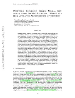 Composing Recurrent Spiking Neural Networks using Locally-Recurrent
  Motifs and Risk-Mitigating Architectural Optimization