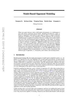 Model-Based Opponent Modeling