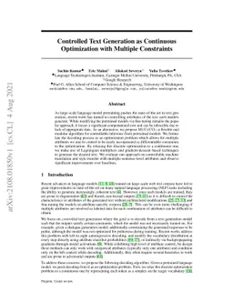 Controlled Text Generation as Continuous Optimization with Multiple
  Constraints