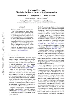 Summary Explorer: Visualizing the State of the Art in Text Summarization