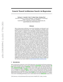 Generic Neural Architecture Search via Regression