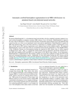 Automatic cerebral hemisphere segmentation in rat MRI with lesions via
  attention-based convolutional neural networks