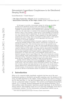 Deterministic Logarithmic Completeness in the Distributed Sleeping Model