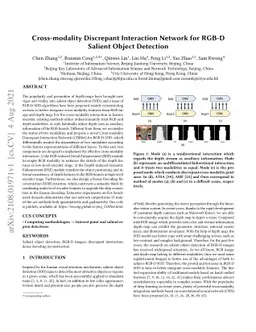 Cross-modality Discrepant Interaction Network for RGB-D Salient Object
  Detection