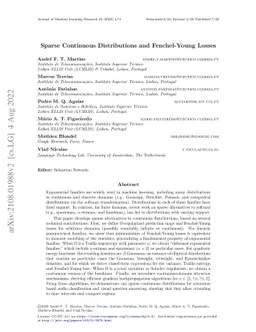 Sparse Continuous Distributions and Fenchel-Young Losses