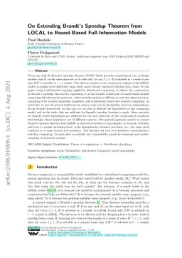 On Extending Brandt's Speedup Theorem from LOCAL to Round-Based
  Full-Information Models