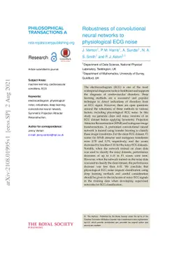 Robustness of convolutional neural networks to physiological ECG noise