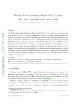 Exact and Heuristic Approaches to Drone Delivery Problems