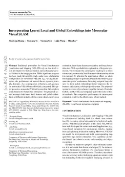 Incorporating Learnt Local and Global Embeddings into Monocular Visual
  SLAM