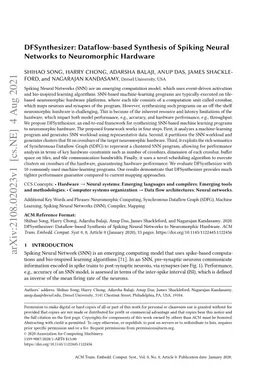 DFSynthesizer: Dataflow-based Synthesis of Spiking Neural Networks to
  Neuromorphic Hardware