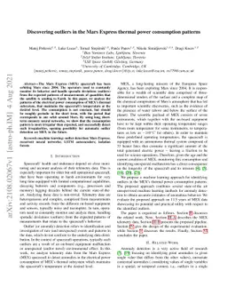 Discovering outliers in the Mars Express thermal power consumption
  patterns