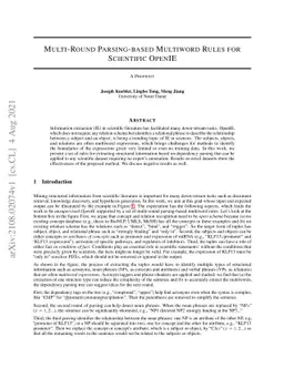 Multi-Round Parsing-based Multiword Rules for Scientific OpenIE