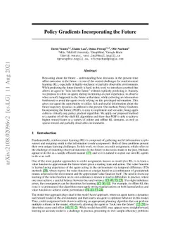 Policy Gradients Incorporating the Future