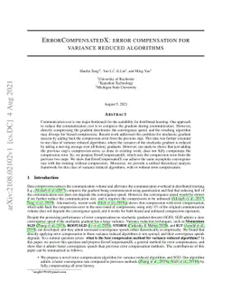 ErrorCompensatedX: error compensation for variance reduced algorithms