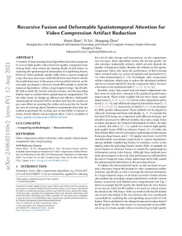 Recursive Fusion and Deformable Spatiotemporal Attention for Video
  Compression Artifact Reduction