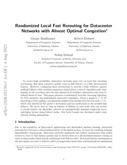 Randomized Local Fast Rerouting for Datacenter Networks with Almost
  Optimal Congestion