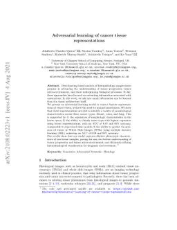 Adversarial learning of cancer tissue representations