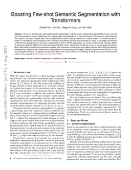 Boosting Few-shot Semantic Segmentation with Transformers