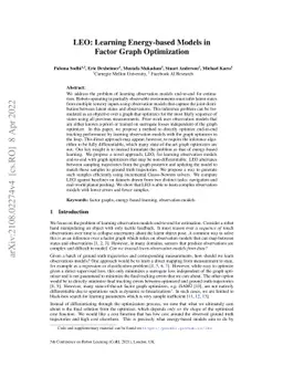 LEO: Learning Energy-based Models in Factor Graph Optimization