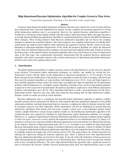 High dimensional Bayesian Optimization Algorithm for Complex System in
  Time Series