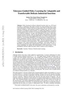 Tolerance-Guided Policy Learning for Adaptable and Transferrable
  Delicate Industrial Insertion
