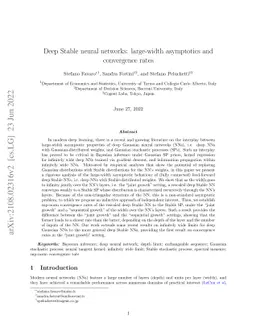 Deep Stable neural networks: large-width asymptotics and convergence
  rates