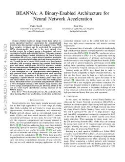 BEANNA: A Binary-Enabled Architecture for Neural Network Acceleration