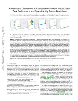 Professional Differences: A Comparative Study of Visualization Task
  Performance and Spatial Ability Across Disciplines