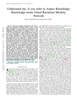 Understand me, if you refer to Aspect Knowledge: Knowledge-aware Gated
  Recurrent Memory Network
